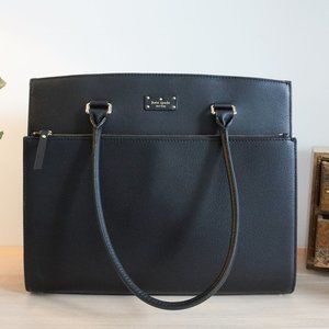 KATE SPADE Black Leather Laptop Bag Tote Bag